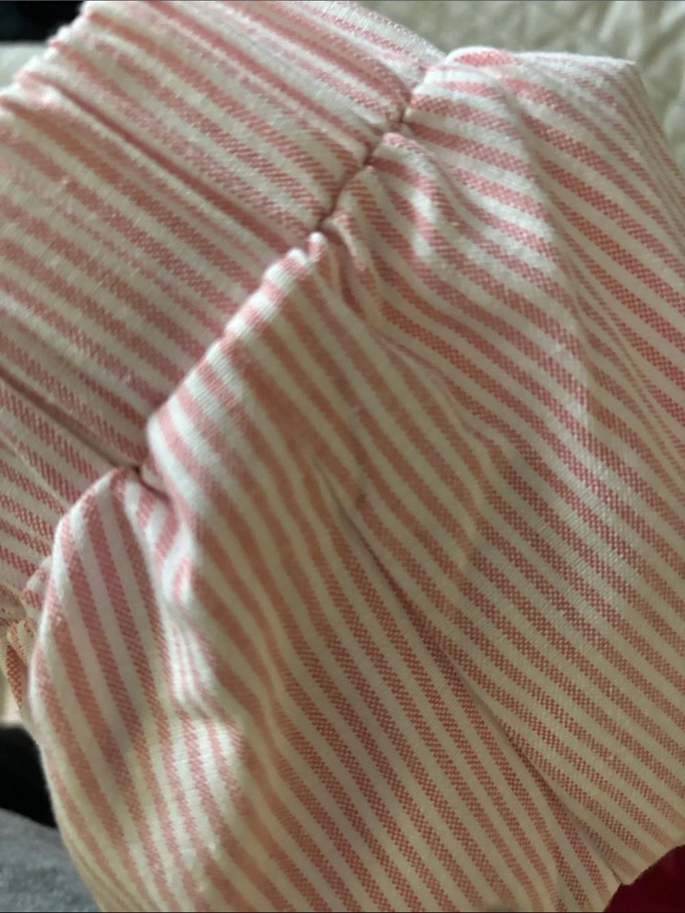 Striped Pink Tube Top and Elastic Waist Shorts Set